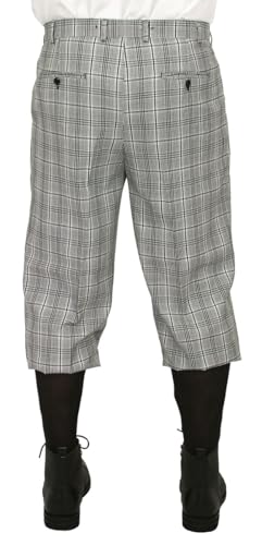 Historical Emporium Men's Plaid Knickers, Victorian and Edwardian Short Pants with Suspender Buttons4