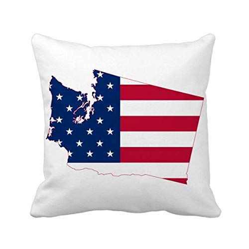 Taie d'oreiller Washington drapeau américain housse coussin pour canapé