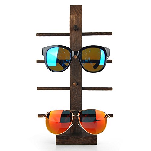 General Wood Wenge Sunglass Dispaly Holder Glass Display Stand Glass Display Showcase (4-Layer) #TOP1