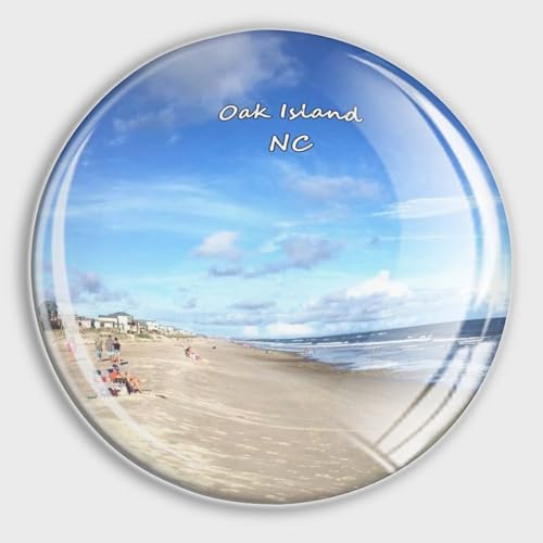 luckluccy Fridge Magnet Oak Island Beach North Carolina USA Travel Souvenir Collection for Gift Home Decoration Office Whiteboard