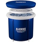 ALASKICE Ice Bath Tub for Athletes, Large Cold Plunge Tub with Thermal Lid, Multi-Layered Ice Plunge Tub for Effective Therapy Recovery, Ideal for Home and Outdoor Use, Blue