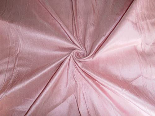 Soie pure rose poudré Dupioni tissu 137cm pour couture et rideaux