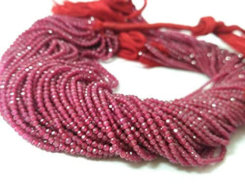 LKBEADS Zestaw 5 żyłek AAA Micro Red Spinel Rubin Fasetowany Rondelle Koraliki 2-2,5 mm 13 cali Sznurek