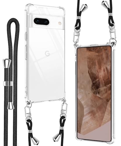Denaisii Google Pixel 8a ケース クリア ショルダー ピクセル8a ケース ストラップ 耐衝撃 pixel 8a ケース 肩掛け 斜めかけ 縄掛け 透明 TPU ストラップ付き 携帯ケース 薄型 軽量 紐付き ネックストラップ ショ