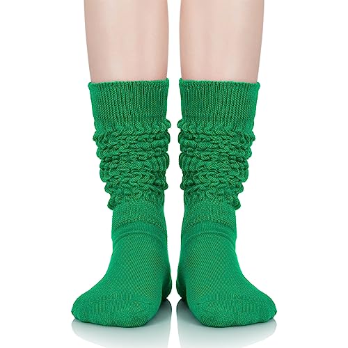 Zando Slouch Socks for Women - 80s 90s Knee High Scrunch Socks Soft Long Stacked Boot Sock Warm Winter Sock Daily Wear4