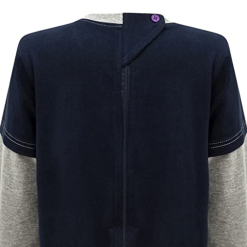 Kaycey Special Needs Adaptive Clothing For Children, Long Sleeve Short Leg Zip Back Jumpsuit - Image 4