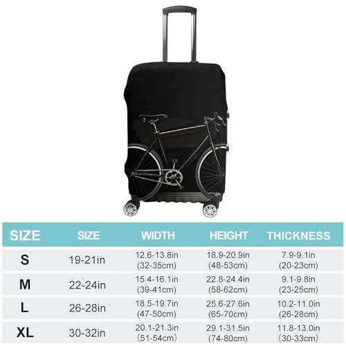 Bicycle Clip Art Printed Luggage Cover Protector, Fits 18-32 Inch Luggage2