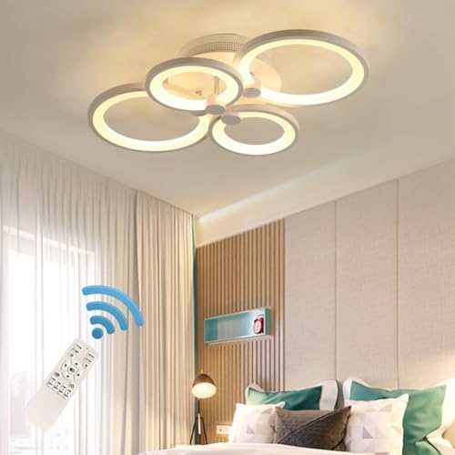 Image of Desidiya 42W LED 4 Square Ceiling Light with Remote, 3 Color Dimmable | Premium acrylic and metal construction with CRI 80+ for brighter, natural and flicker-free illumination.