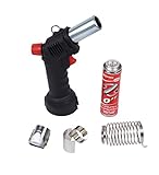 Express Gas-Heißluftpistole Piezozündung (Set mit Brenner, Kartusche, Schalenreflektor und Flachdüse)