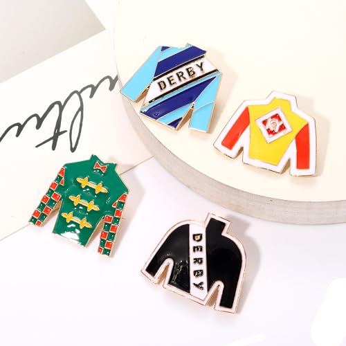 Image of Kentucky Derby Brooches for Women Enamel Horseshoe Riding Suit Brooch Pins Rose Horse Race Day Brooches Kentucky Derby Outfits Accessories Jewelry Gifts