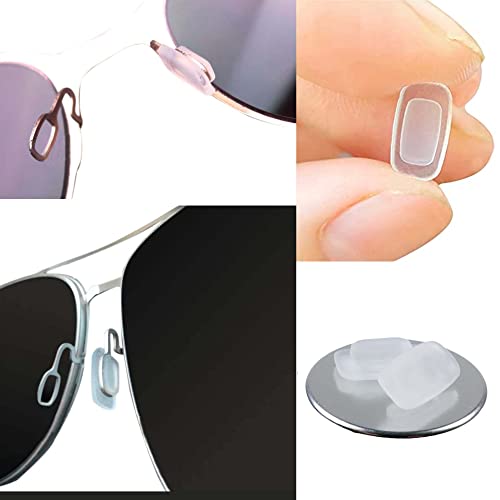 Gms Optical Soft Silicone Push-In Rectangle Nose Pads For Glasses, Sunglasses, And Eye Wear -11Mm (10 Pair) #TOP4