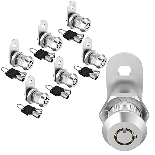 Image of 6 Pack RV Storage Locks, 5 /8 inch Cabinet Locks with Keys, Keyed Alike RV Cam Lock for Storage Door Drawer Toolbox, Zinc Alloy