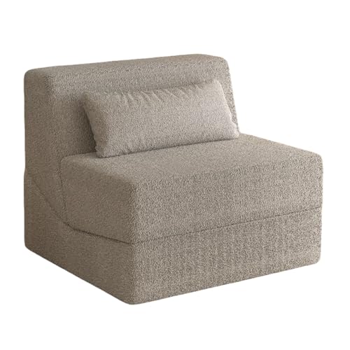 JSWHYBD Divano Letto Pieghevole Sfoderabile E Lavabile Divano Pieghevole Multiuso Tessuto in Lana d'Agnello + Spugna Ad Alta Resilienza Adatto per Camere da Letto Soggiorni E Uffici(Gray)