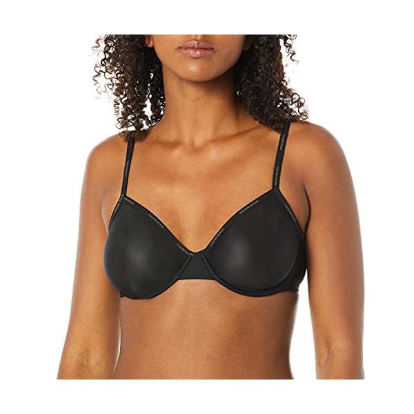 Calvin-Klein-Womens-Sheer-Marquisette-Unlined-Demi-Bra Calvin Klein Sheer Marquisette Demi Unlined Bra Black 36B