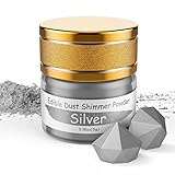 Jelife Silver Edible Luster Dust - 5 Grams Food Grade Cake Dust Shimmer Powdered, Edible Metallic Powder Food Coloring for Cake Decorating, Chocolates, Fondant, Drinks, Painting & More, Vegan