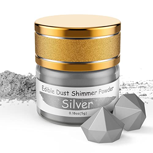 Jelife Silver Edible Luster Dust - 5 Grams Food...