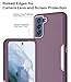 Dahkoiz for Samsung Galaxy S21 FE 5G Case, and Glass Screen Protector, Dust Proof Port Cover, Full Body Protection Durable Rubber Cover Phone Case, Purple
