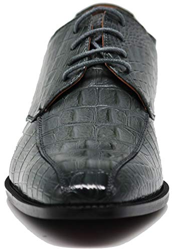 Gator3N Men's Alligator Crocodile Print Oxfords Fashion Lace Up Dress Shoes4