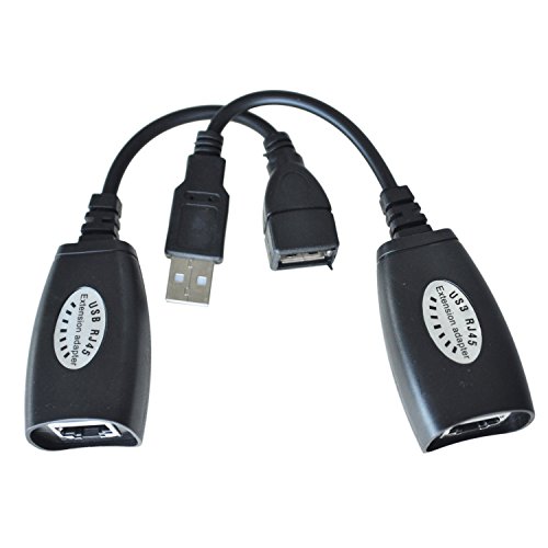 SODIAL(TM) USB sobre Cat5/5e/6 Cable de Extension RJ45 Set de Adaptador