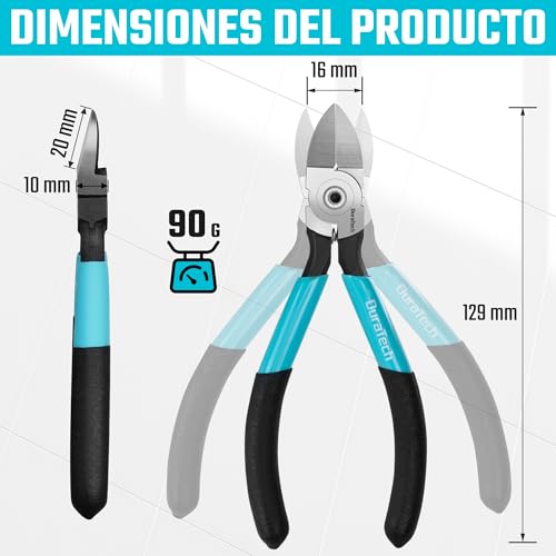 Miniatura 2 de Duratech 129 Mm Alicates De Corte, Alicates Con Muelle Para Cortar Alambre, Alicates Electricista Cr-V, Alicates De Corte Al Ras Para Bricolaje, Joyería