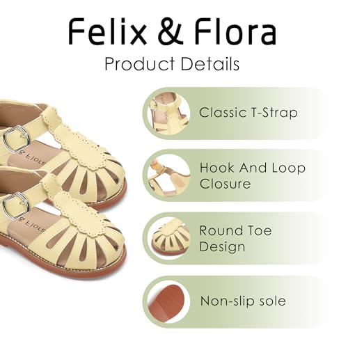 Image of Felix & Flora Toddler Girls Sandals Soft Rubber Princess Flat Shoes Flower Girl Shoes