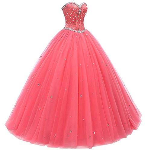 Image of Likedpage Women's Sweetheart Ball Gown Tulle Quinceanera Dresses Prom Dress