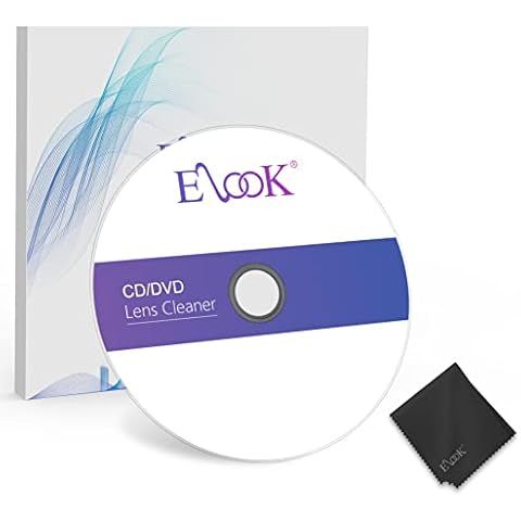 Elook CD Player Cleaner, Laser Lens Cleaning Disc for CD/VCD/DVD Player,Included Microfiber Cloth. Cover