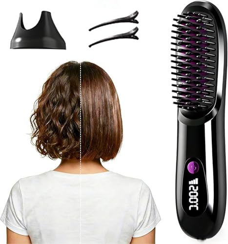 Luma Bliss Styling Bürste Cefryna Stylingbürste für kurze Haare - Kompakte Rundbürste für Pixie & Bob mit Volumen kabellos & schonend in 2 Min. gestylt