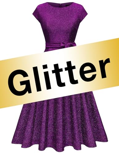 Image of DRESSTELLS Women's Cocktail Dresses, Formal Wedding Guest Modest Church Vintage Tea Party Midi Evening Dress