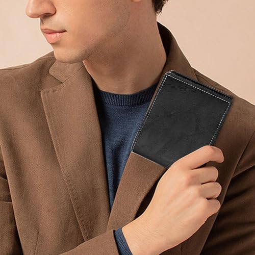 Men Wallets, PU Leather Card Holder Wallet Lightweight Card Wallet for Work, Shopping, Travel Credit Card Holders for Men(Black)