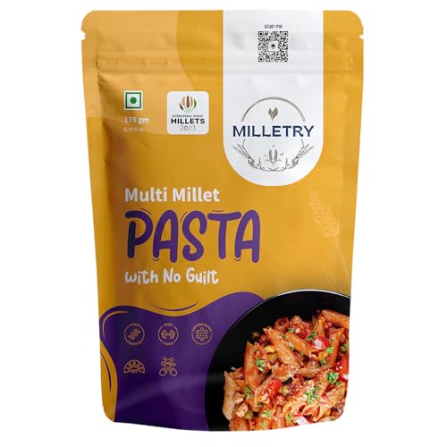 Image of Milletry | Multi Millet Pasta | No Maida | Foxtail, Little, Kodo, Pearl, Ragi & Wheat | High Fiber & Protein | Penny Pasta (175gm (Pack of 1)
