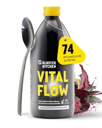 Kloster Kitchen Mikronährstoffkonzentrat Vital Flow | 500 ml - 31 Tage - 74 Zutaten | Obst, Gemüse & Kräuter - Vitamine, Mineralstoffe & Spurenelemente | Mikronährstoffe Saft Flüssig Vegan