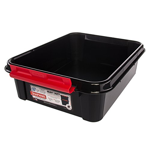 6 Pack 20x15x6 Heavy Duty Plastic Stackable Lidded Storage Containers