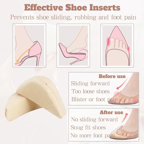Image of Shoe Filler, Shoe Toe Inserts, Soft Sponge Toe Fillers for Shoes, 2 Pairs | Shoe Fillers for too Big Shoes, Pointed Toe Shoe Filler, Front Shoe Cushion, Toe Inserts for Heels, Boots, Sneakers