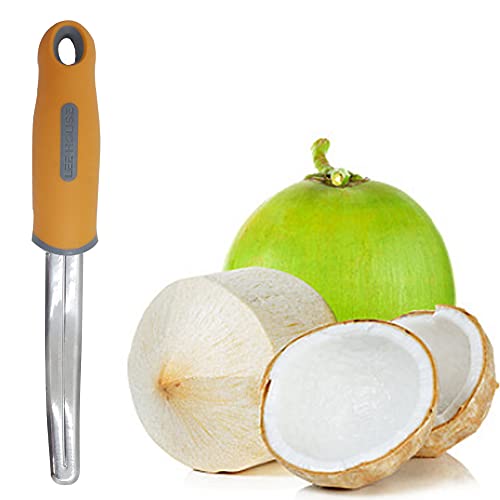 Cpellesse 2 Pcs Coconut Tool Coconut Knife Coconut Shell Removal Tool Stainless Steel Coconut Scraper Coconut Meat Removal Coconut Shell Orange Coconut Opener #TOP4