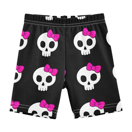 Joisal Under Shorts for Dresses Cotton Toddler Biker Shorts for Girls 4t Summer Outfits Cute White Skulls Black