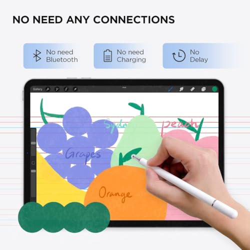 Image of Tablet Stylus Pen 2 in 1 for All Touch Screens Devices | Fine Point Tip | High Sensitivity & Precision Capacitive Pen with Compatible for iOS, Android, and Windows (White)
