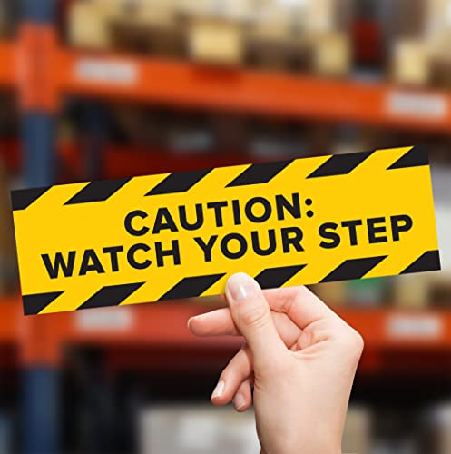 Caution Watch Your Step Sticker Signs (Pack Of 2) | Workplace Safety Caution Wet Floor #TOP3