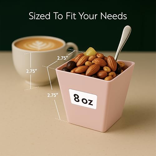 Image of Restaurantware 8 Ounce Large Kova Cups 100 Disposable Dessert Tumbler - Lids Sold Separately Sturdy Powder Pink Plastic Appetizer Cups For Mousse Layered Cakes At Catered Events