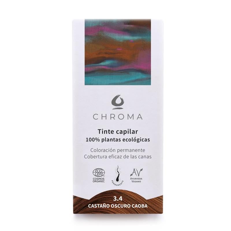 BIO Castaño Medio Caoba 3.4 – 500g – Tinte Natural en Polvo sin Amoníaco – Reflejos Cálidos y Cobertura Total de Canas – Vegano y Botánico – Cabello Brillante y Fuerte