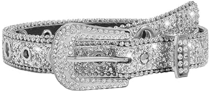 Women Men Rhinestone Belt Western Cowgirl Cowboy Bling Studded Le...