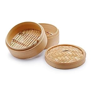 H&H Cestello Orientale In Bambu 3 Pezzi Cottura A Vapore Cm20