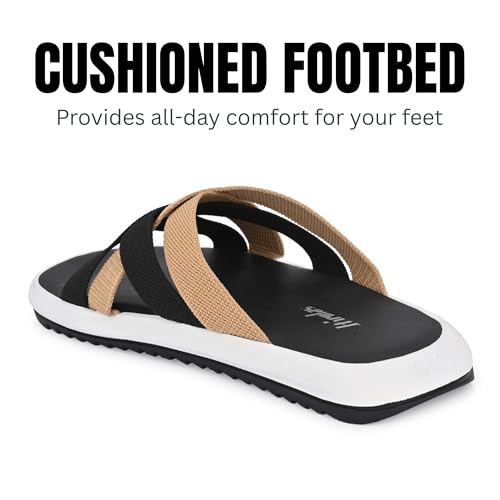 Image of Hirolas Men's Strappy Flip-Flop Slider Slippers