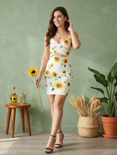 Image of GRECIILOOKS Dress for Women | Western Midi One Piece Dresses for Womens | Casual Mini Summer Dresses for Beach & Stylish New Year Party Outfit