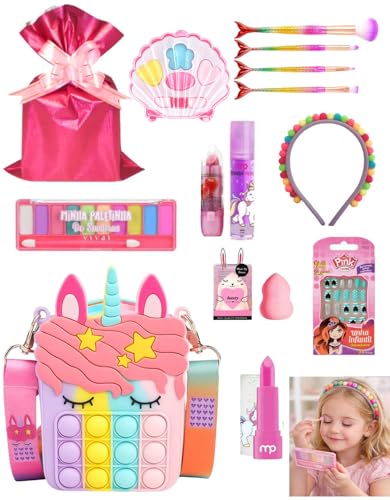 Presente Menina Maquiagem Criança Com Bolsa Pop It