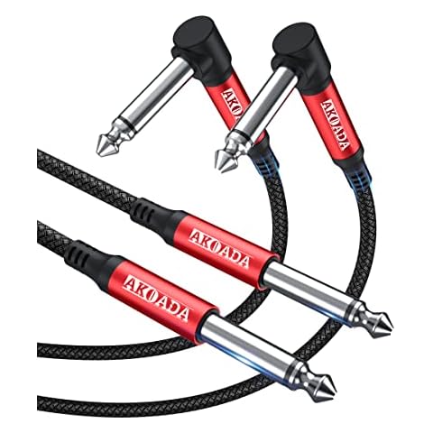 AkoaDa 2 Pack Guitar cable 3M, Electric Guitar Cable Guitar Patch Cable Guitar Lead Compatible With for Electric Guitar, Bass Guitar, Pro Audio, Electric Mandolin Cover