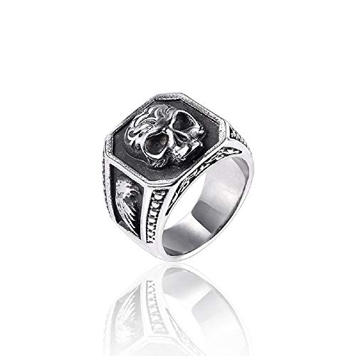 Anel Masculino Caveira Skull Motoqueiro Aço Inox Punk Rock Prata (32)