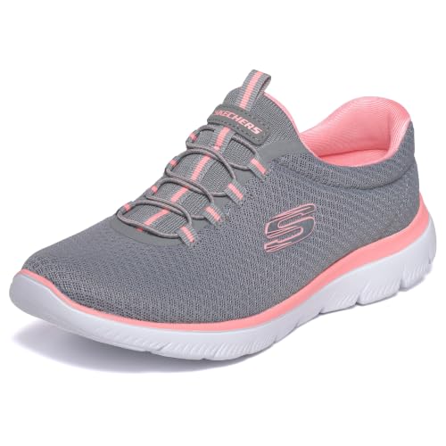 Skechers womens Summits Sneaker, Grey/Pink, 8 Wide US - image 1