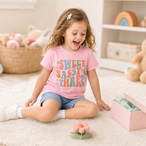 Image of Toddler Girls 3rd Birthday Shirts for Girls 3 Years Old Outfit for Party Tshirt