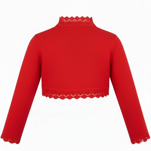 Image of Lilax Little Girls' Knit Long Sleeve Button Closure Bolero Cardigan Shrug